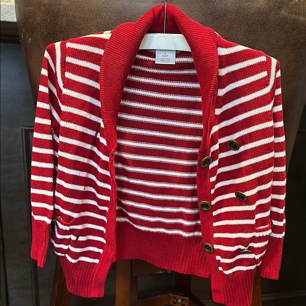 Crewcuts Red and White Striped Sweater